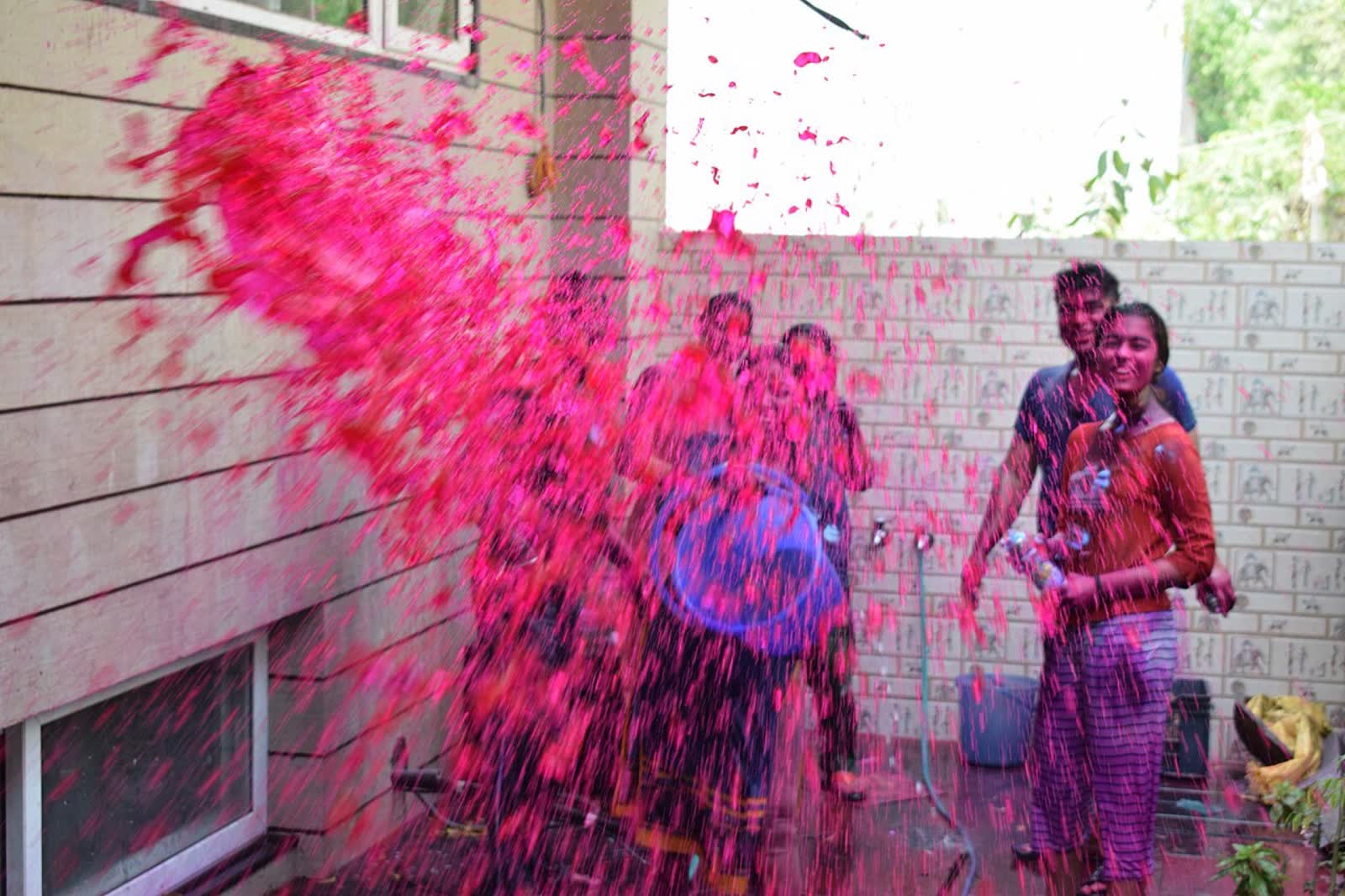 Holi celebration India colours
